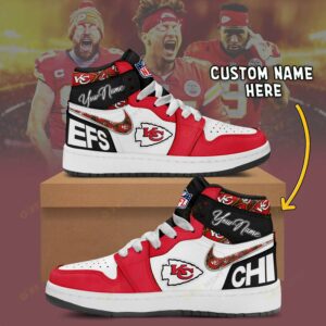 Limited Edition – Customized NFL Kansas City Chiefs Air Jordan 1 Shoes