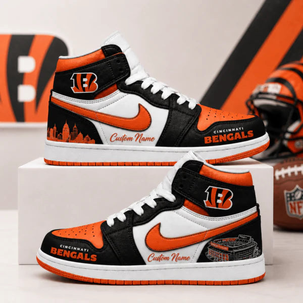 Limited Edition – Customized NFL Cincinnati Bengals Air Jordan 1 Shoes