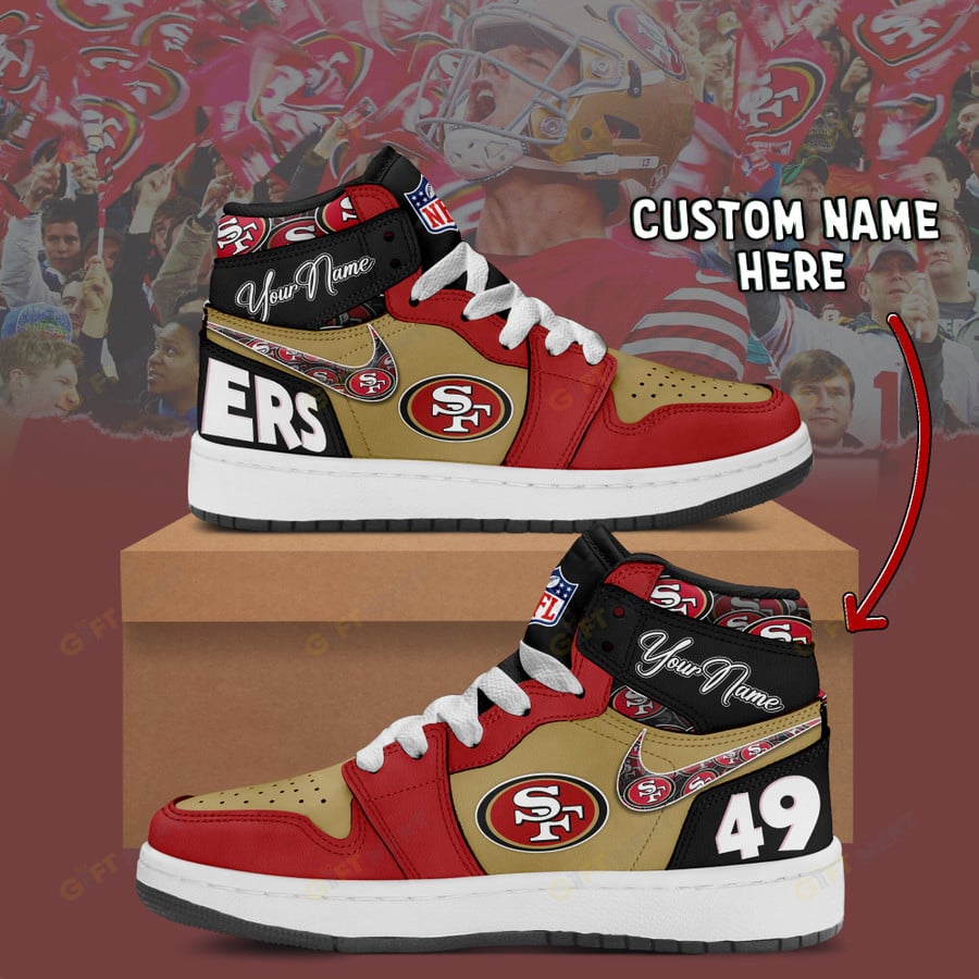 Limited Edition – Customized NFL San Francisco 49Ers Air Jordan 1 Shoes