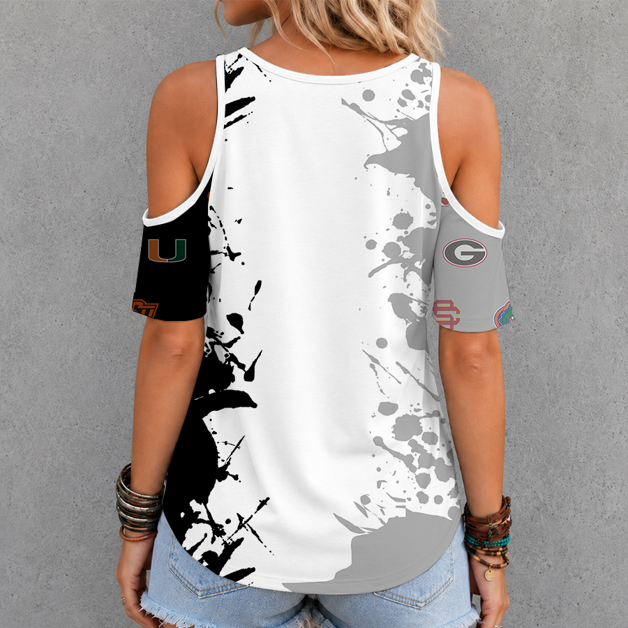 Limited Edition – Customized NCAA All Teams Criss Cross V-Neck Top - Image 2