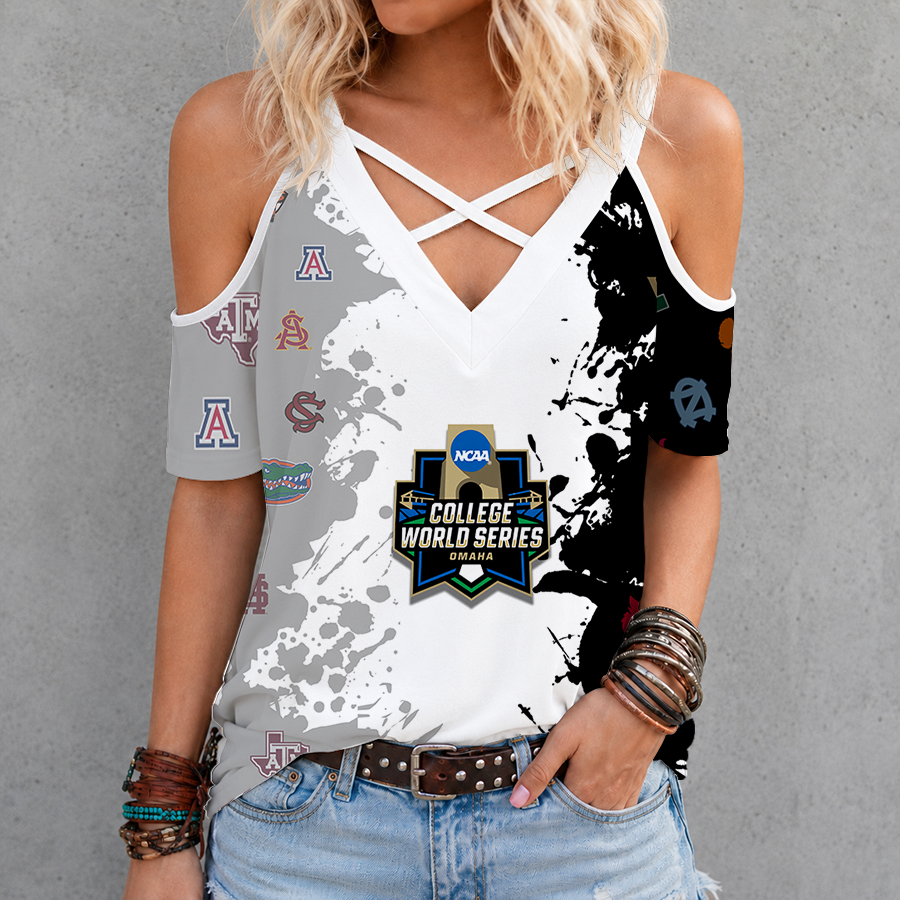 Limited Edition – Customized NCAA All Teams Criss Cross V-Neck Top