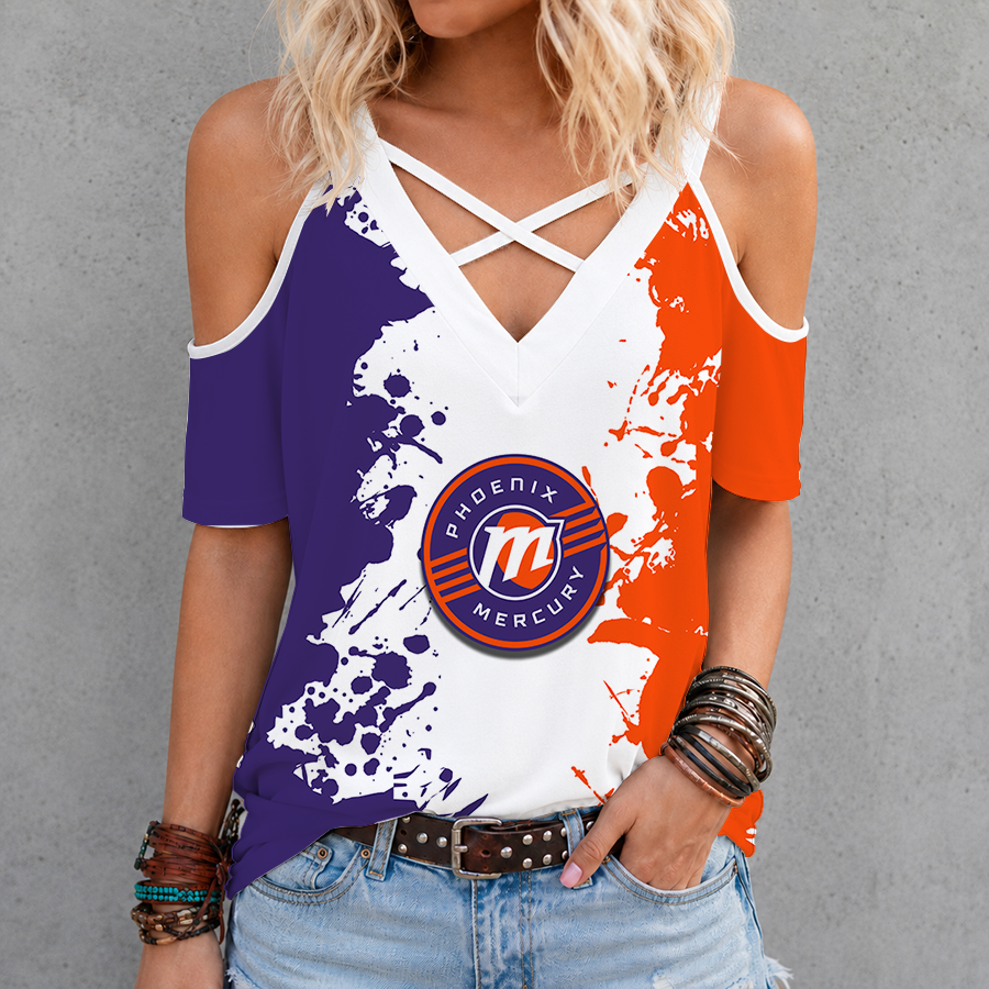 Limited Edition – Customized WNBA Phoenix Mercury Criss Cross V-Neck Top