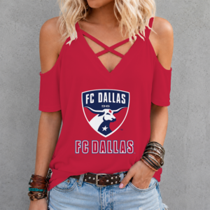 Limited Edition – Customized MLS Fc Dallas Criss Cross V-Neck Top