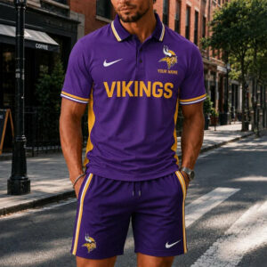 Limited Edition – Customized NFL Minnesota Vikings Polo Shirt & Short Pants