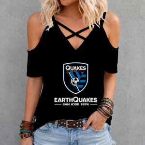 Limited Edition – Customized MLS San Jose Earthquakes Criss Cross V-Neck Top