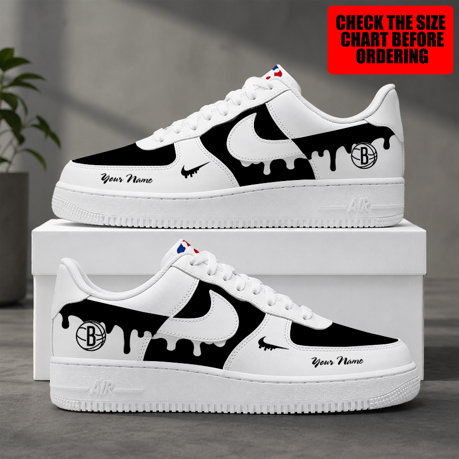 Limited Edition – Customized Nba Brooklyn Nets Air Force 1 Shoes