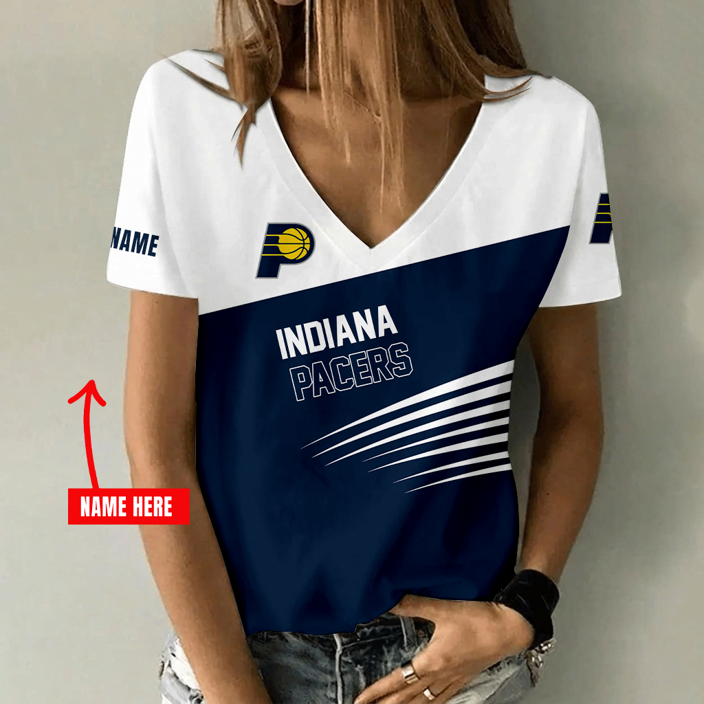 Limited Edition – Customized Nba Indiana Pacers V-Neck Female Shirt