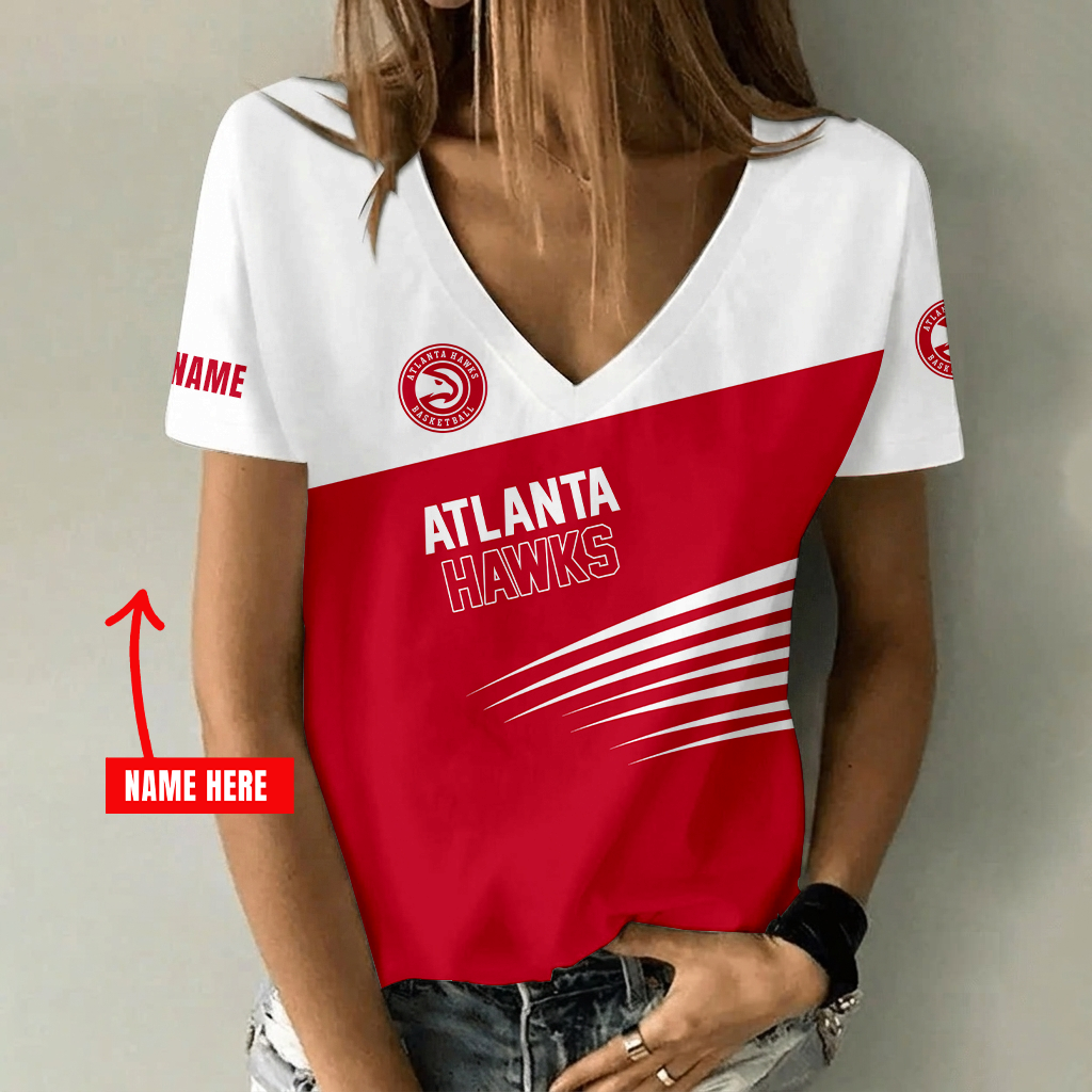 Limited Edition – Customized Nba Atlanta Hawks V-Neck Female Shirt