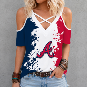 Limited Edition – Customized MLB Atlanta Braves Criss Cross V-Neck Top