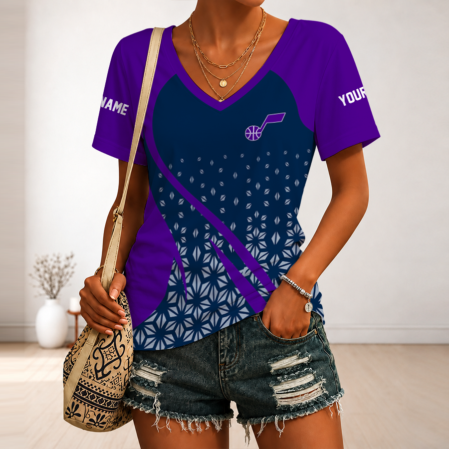 Limited Edition – Customized Nba Utah Jazz V-Neck Female Shirt