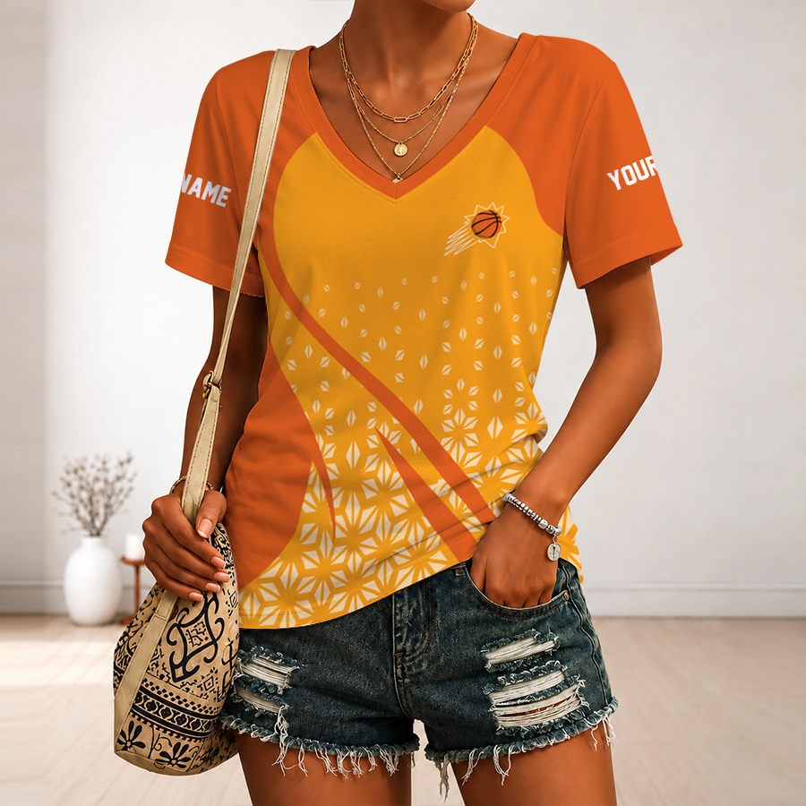 Limited Edition – Customized Nba Phoenix Suns V-Neck Female Shirt