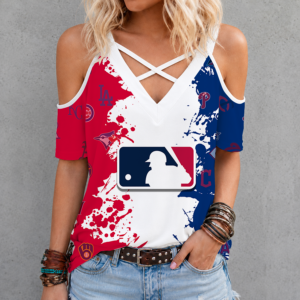Limited Edition – Customized MLB All Teams Criss Cross V-Neck Top