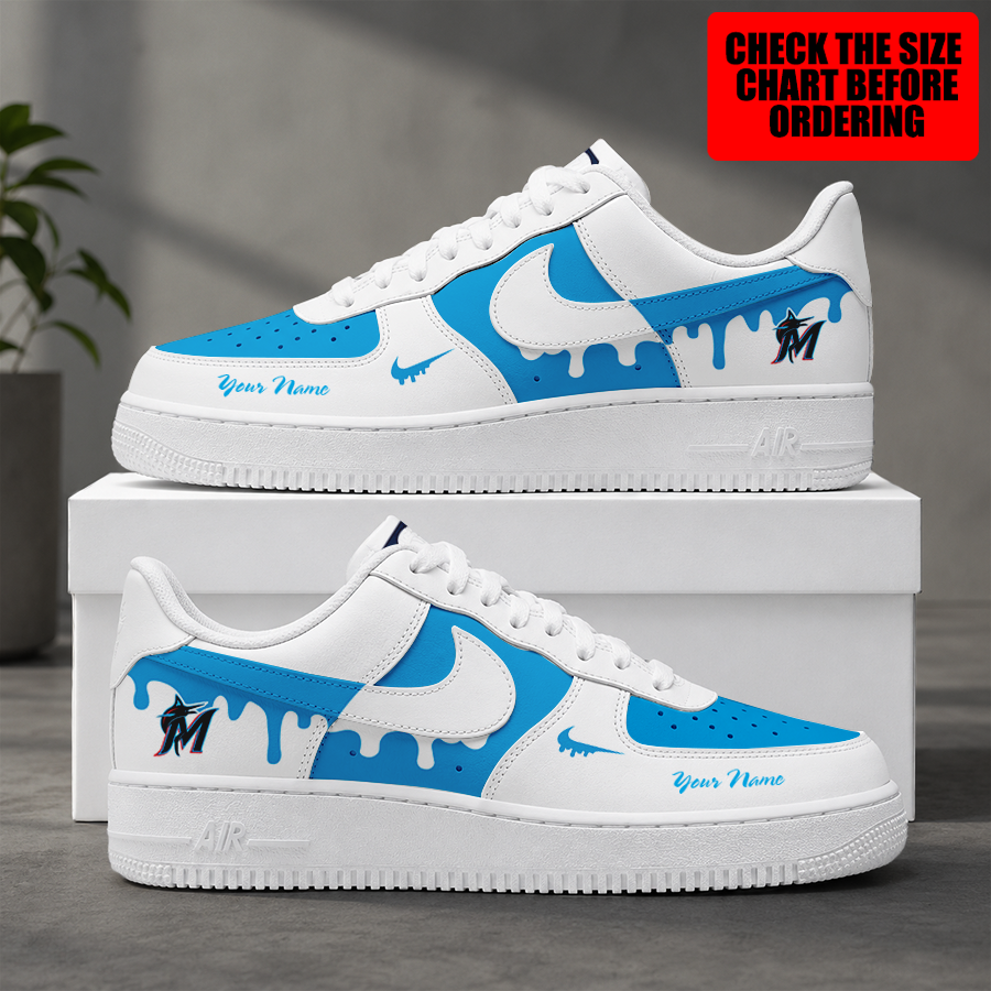 Limited Edition – Customized MLB Miami Marlins Air Force 1 Shoes