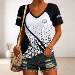 Limited Edition – Customized Nba Brooklyn Nets V-Neck Female Shirt