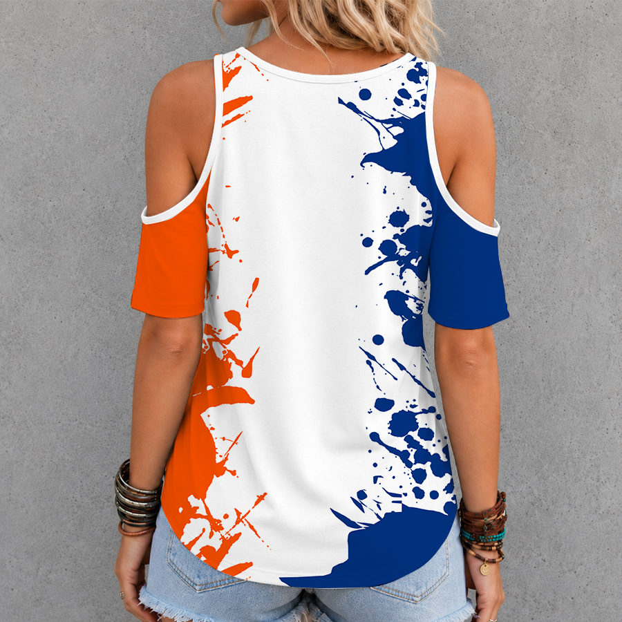 Limited Edition – Customized MLB Toronto Blue Jays Criss Cross V-Neck Top - Image 2