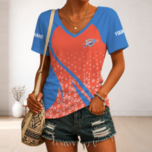 Limited Edition – Customized Nba Oklahoma City Thunder V-Neck Female Shirt