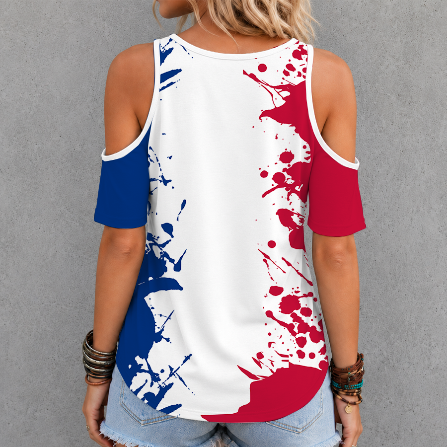 Limited Edition – Customized MLB Texas Rangers Criss Cross V-Neck Top - Image 2