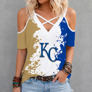 Limited Edition – Customized MLB Kansas City Royals Criss Cross V-Neck Top