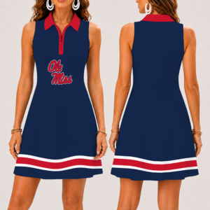 Limited Edition – Customized NCAA Ole Miss Rebels Women’s Zip Sleeveless Polo Dress