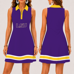 Limited Edition – Customized NCAA Lsu Tigers Women’s Zip Sleeveless Polo Dress