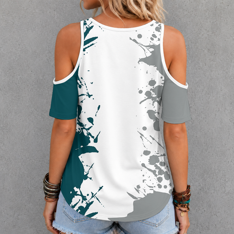 Limited Edition – Customized NFL Philadelphia Eagles Criss Cross V-Neck Top - Image 2
