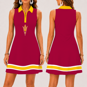 Limited Edition – Customized NCAA Arizona State Sun Devils Women’s Zip Sleeveless Polo Dress