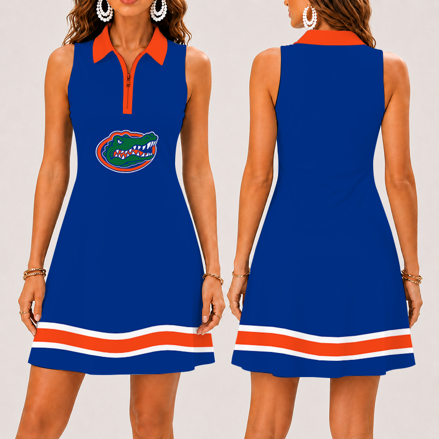 Limited Edition – Customized NCAA Florida Gators Women’s Zip Sleeveless Polo Dress