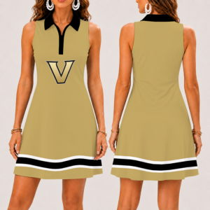 Limited Edition – Customized NCAA Vanderbilt Commodores Women’s Zip Sleeveless Polo Dress