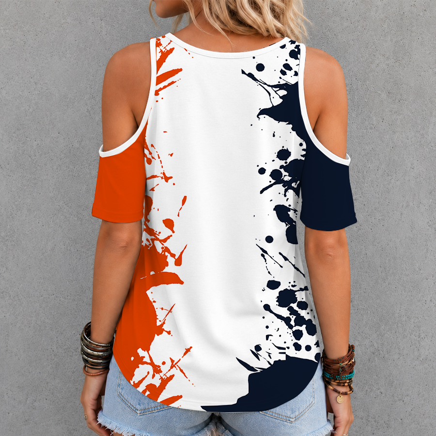 Limited Edition – Customized NFL Chicago Bears Criss Cross V-Neck Top - Image 2