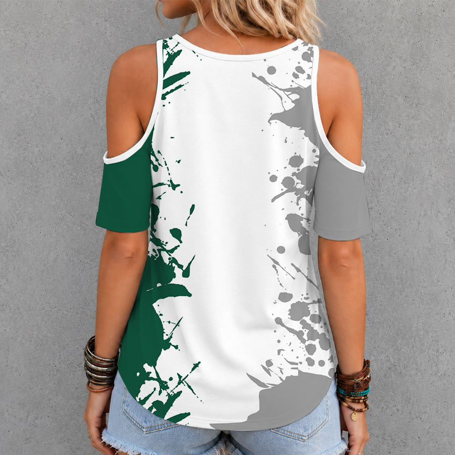 Limited Edition – Customized NFL New York Jets Criss Cross V-Neck Top - Image 2