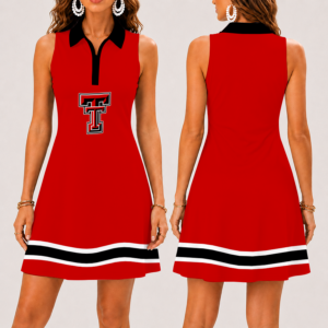 Limited Edition – Customized NCAA Texas Tech Red Raiders Women’s Zip Sleeveless Polo Dress