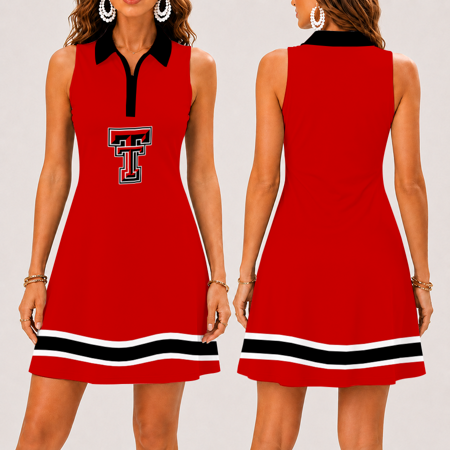 Limited Edition – Customized NCAA Texas Tech Red Raiders Women’s Zip Sleeveless Polo Dress