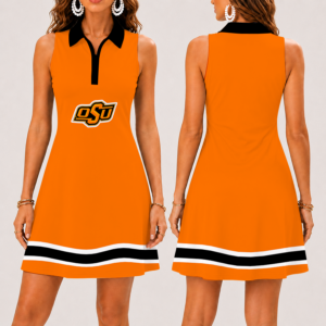 Limited Edition – Customized NCAA Oklahoma State Cowboys Women’s Zip Sleeveless Polo Dress