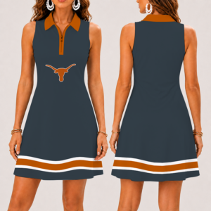 Limited Edition – Customized NCAA Texas Longhorns Women’s Zip Sleeveless Polo Dress