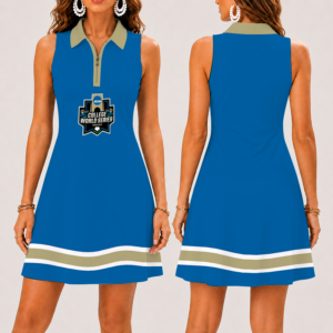 Limited Edition – Customized NCAA College World Series Women’s Zip Sleeveless Polo Dress