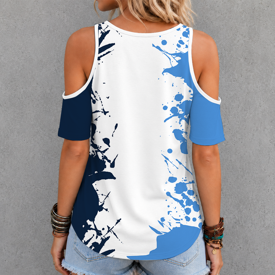 Limited Edition – Customized NFL Tennessee Titans Criss Cross V-Neck Top - Image 2