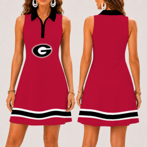 Limited Edition – Customized NCAA Georgia Bulldogs Women’s Zip Sleeveless Polo Dress