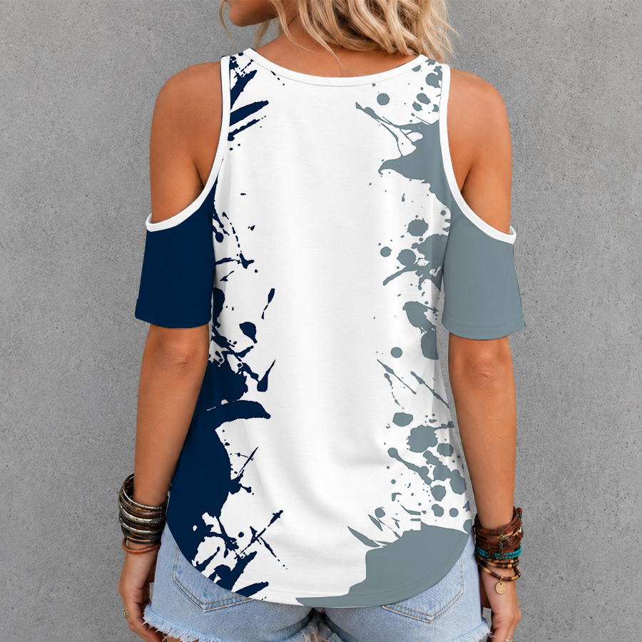 Limited Edition – Customized NFL Dallas Cowboys Criss Cross V-Neck Top - Image 2