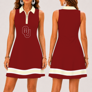 Limited Edition – Customized NCAA Oklahoma Sooners Women’s Zip Sleeveless Polo Dress