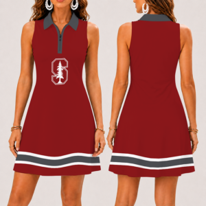 Limited Edition – Customized NCAA Stanford Cardinal Women’s Zip Sleeveless Polo Dress