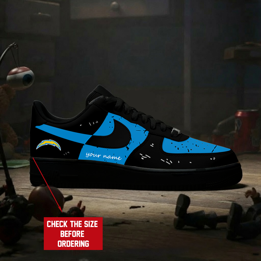 Limited Edition – Customized NFL Los Angeles Chargers Air Force 1 Sneakers