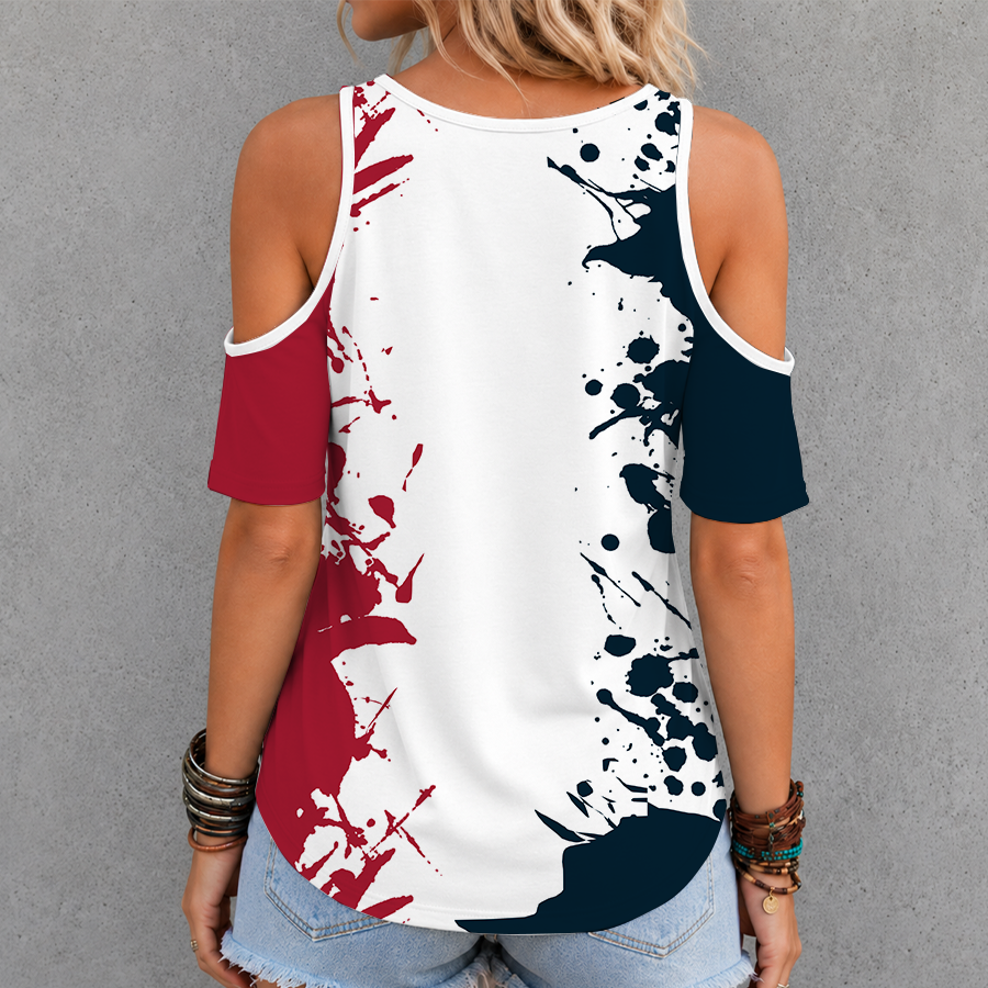 Limited Edition – Customized NFL Houston Texans Criss Cross V-Neck Top - Image 2
