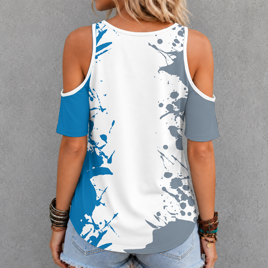 Limited Edition – Customized NFL Detroit Lions Criss Cross V-Neck Top - Image 2