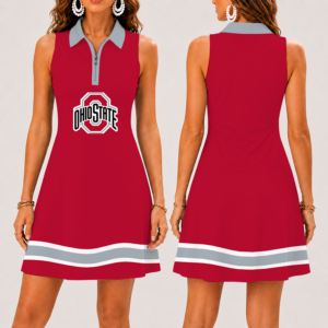 Limited Edition – New Customized NCAA Ohio State Buckeyes Strappy Women’s Zip Sleeveless Polo Dress
