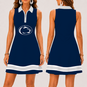 Limited Edition – Customized NCAA Penn State Nittany Lions Women’s Zip Sleeveless Polo Dress