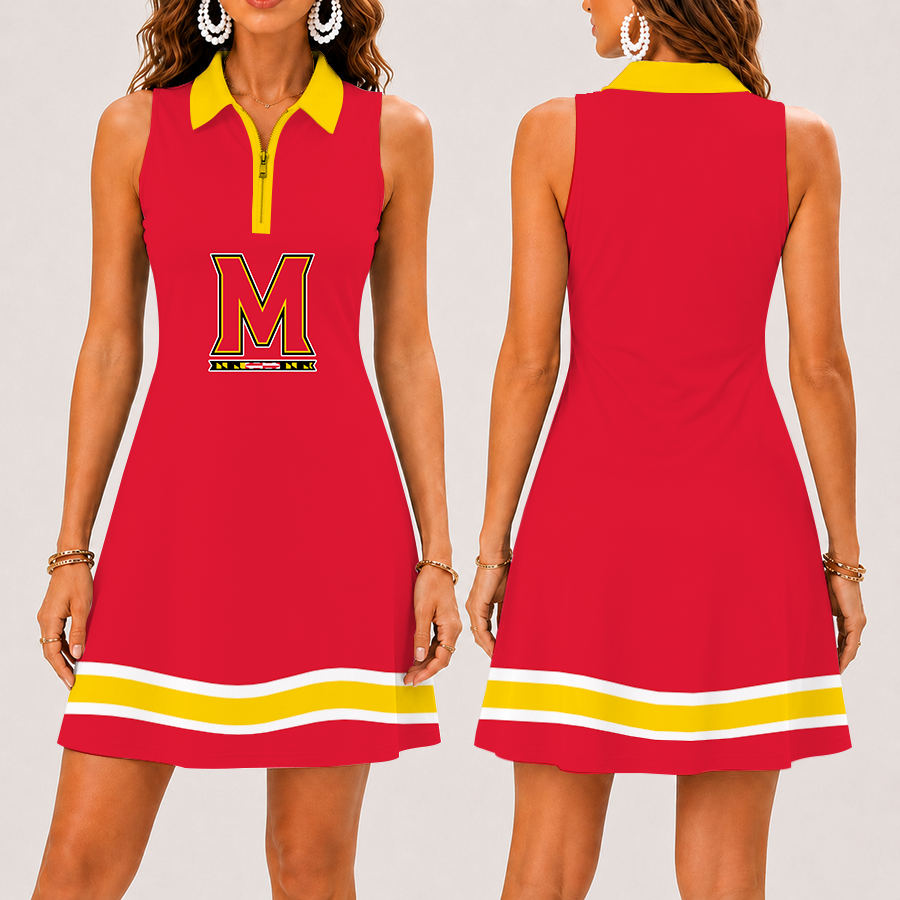 Limited Edition – New Customized NCAA Maryland Terrapins Strappy Women’s Zip Sleeveless Polo Dress