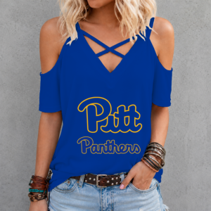 Limited Edition – Customized NCAA Pittsburgh Panthers Criss Cross V-Neck Top