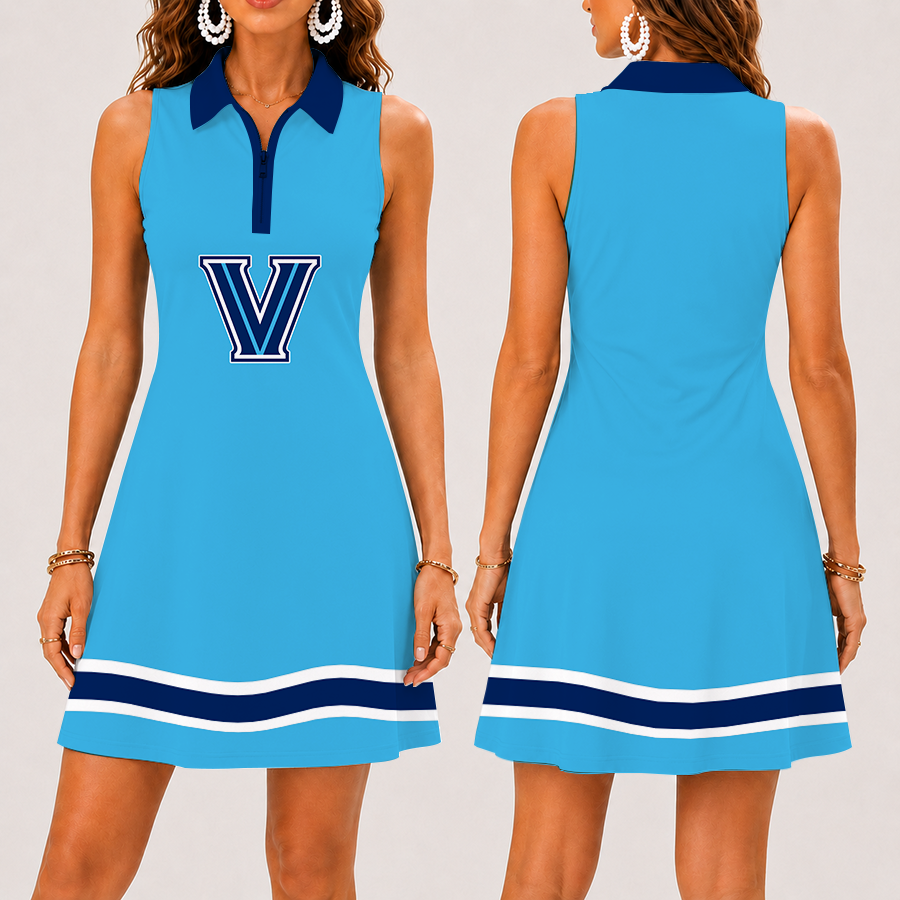 Limited Edition – New Customized NCAA Villanova Wildcats Strappy Women’s Zip Sleeveless Polo Dress