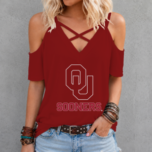 Limited Edition – Customized NCAA Oklahoma Sooners Criss Cross V-Neck Top