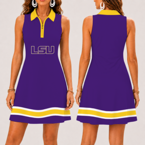Limited Edition – New Customized NCAA Lsu Tigers Strappy Women’s Zip Sleeveless Polo Dress